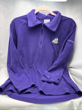 Columbia TCU Horned Frogs Women’s SzM Purple Quarter-Zip Fleece Pullover#0604